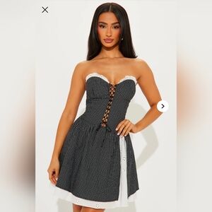 Plaid Mini Dress - Black